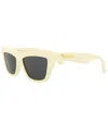 Bottega Veneta Unisex Bv1121s 55mm Sunglasses In Ivory
