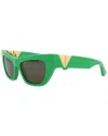 Bottega Veneta Cat-eye Style Frame Sunglasses In Green