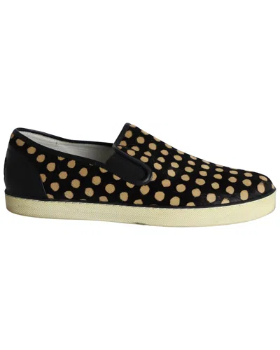 BOTTEGA VENETA BOTTEGA VENETA WOMEN'S CALFSKIN LEATHER POLKA-DOT PONY-STYLE SLIP-ON SNEAKER  (AUTHENTIC PRE-LOVED)