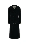 Bottega Veneta Black Coat With Notched Revers In Rayon Woman In Multicolor