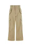 Bottega Veneta Women Cappuccino Cotton Blend Cargo Pant In Neutral