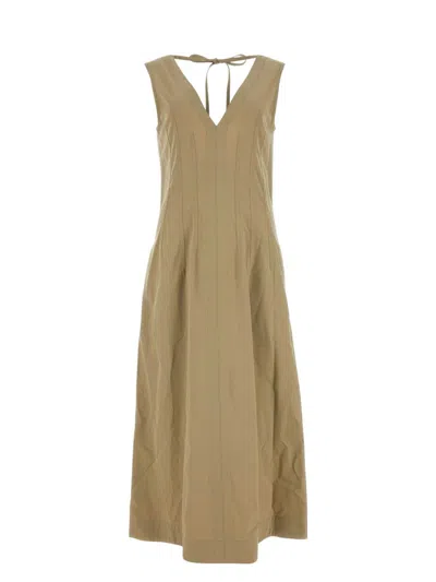 BOTTEGA VENETA WOMEN'S CAPPUCCINO COTTON BLEND DRESS