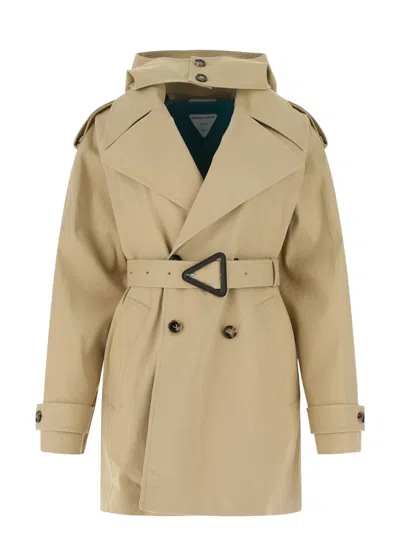 Bottega Veneta Women's Cappuccino Stretch Cotton Trench Coat