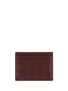 Bottega Veneta Womens Intrecciato Leather Card Holder Barolo-gold In Multicolor