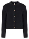 Bottega Veneta Boucle Cardigan In Blue