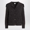 Bottega Veneta Women Cardigan In English Wool With A Melting Ribbed Texture In Black