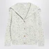 Bottega Veneta Women Cardigan In English Wool With A Melting Ribbed Texture In White