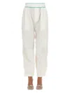 Bottega Veneta Nylon Pant With Contrast Trim And Pockets In White