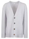 Bottega Veneta Classic Cashmere Cardigan With Intrec Patches In Multicolor