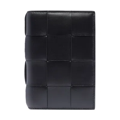 Bottega Veneta Women Cassette Passport Holder In Black