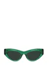 Bottega Veneta Inverted Triangle Acetate Cat-eye Sunglasses In Green