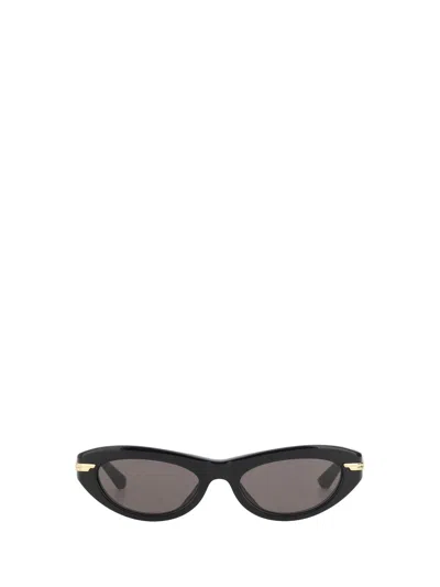 Bottega Veneta Women Cat Eye Sunglasses In Black Gold Grey