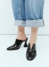 Bottega Veneta Womens Black Cha Cha 100 Leather Curved-heel Mules In Black