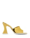 Bottega Veneta Logo High-heeled Sandals In Gold/white