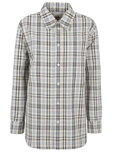 Bottega Veneta Women Checked Cotton Shirt In Multicolor
