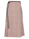 Bottega Veneta Checked Midi Skirt Skirts Multicolor In Multi