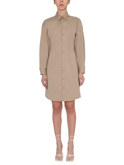 Bottega Veneta Women's Chemisier Dress In Beige