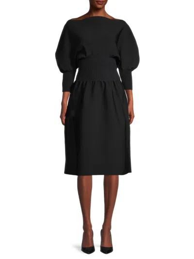 Bottega Veneta Women's Cinched-waist Dress In Black