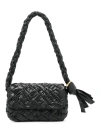 Bottega Veneta Kalimero Città Gathered Intrecciato Leather Shoulder Bag In Black