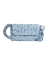 Bottega Veneta Women's Città Intrecciato Leather Shoulder Bag In Blue