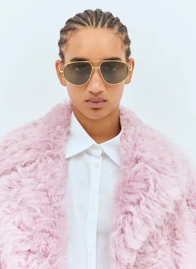 Bottega Veneta Women Classic Aviator Sunglasses In Gold