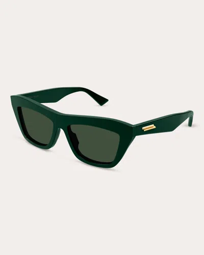 Bottega Veneta Acetate Cat-eye Sunglasses In Green