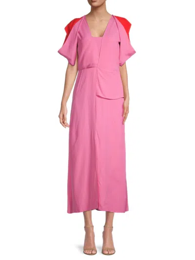 Bottega Veneta Women's Color-block Draped Midi Dress