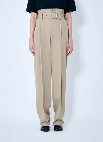 Bottega Veneta Women Compact Cotton Pants In Cream