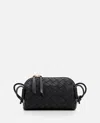 Bottega Veneta Mini Leather Zip Bag With Adjustable Strap In Black