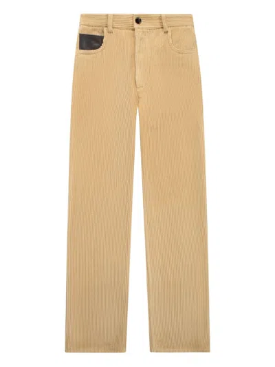 Bottega Veneta Women Corduroy Cotton Trousers In Nude