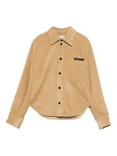 Bottega Veneta Women Corduroy Shirt In Gold