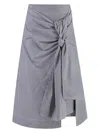 Bottega Veneta Women's Cotton And Linen Skirt | Size 40 | 786369v3zc0 Color 4012 In Multicolor