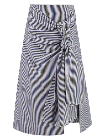 Bottega Veneta Women's Cotton And Linen Skirt | Size 40 | 786369v3zc0 Color 4012 In Multi