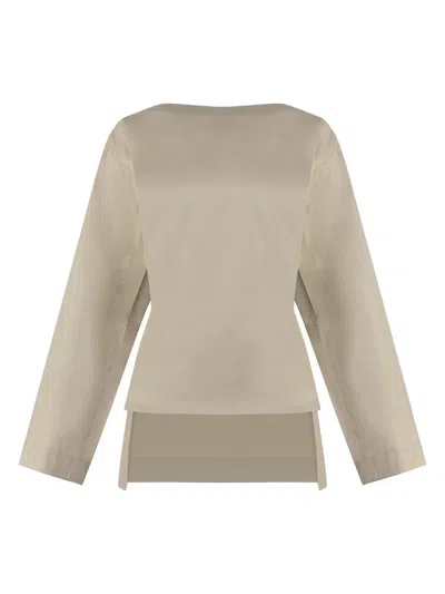 Bottega Veneta Women's Cotton And Silk Top In Beige
