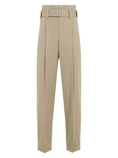 Bottega Veneta Women's Cotton Gabardine Trousers In Beige