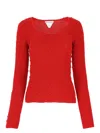 Bottega Veneta Women Red Cotton Sweater