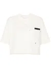 Bottega Veneta Womens Chalk Boxy Cropped Cotton-jersey T-shirt In Multi