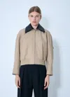 Bottega Veneta Beige Jacket With Removable Collar With Intrecciato Motif In Cotton Woman In Nude