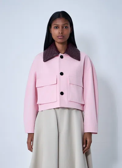 Bottega Veneta Women Cotton Twill Jacket In Pink