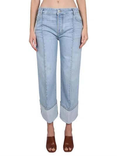 Bottega Veneta Women Curved Line Jeans In Blue