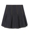 Bottega Veneta Crinkled-finish Pleated Skirt In Blue