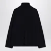 Bottega Veneta Women Dark Blue Turtleneck Wool Sweater In Black