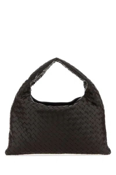 Bottega Veneta Women Dark Brown Leather Small Hop Shoulder Bag