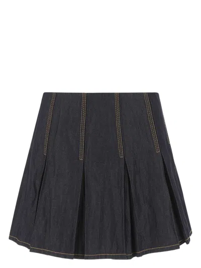 BOTTEGA VENETA WOMEN'S DARK DENIM MINI SKIRT