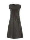 Bottega Veneta Women Dark Brown Nappa Leather Dress