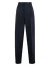 Bottega Veneta Navy Straight Leg Tailored Trousers For Women