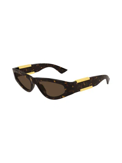 Bottega Veneta Acetate Havana Sunglasses In Brown