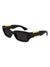 Bottega Veneta Dash Rectangular Acetate Sunglasses In Purple