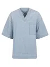 Bottega Veneta Women Denim Cotton Blouse In Blue