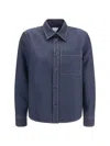 BOTTEGA VENETA BOTTEGA VENETA WOMEN DENIM-EFFECT MÉLANGE WOOL SHIRT